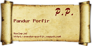 Pandur Porfir névjegykártya